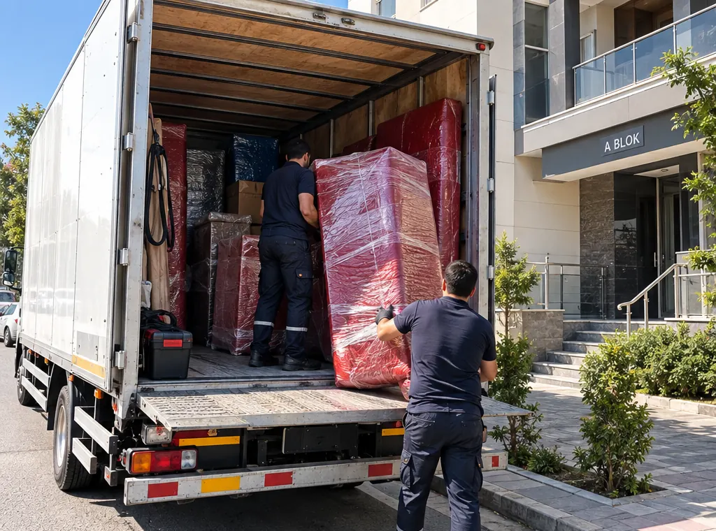 Nakliyat kamyonuna eşya yükleme